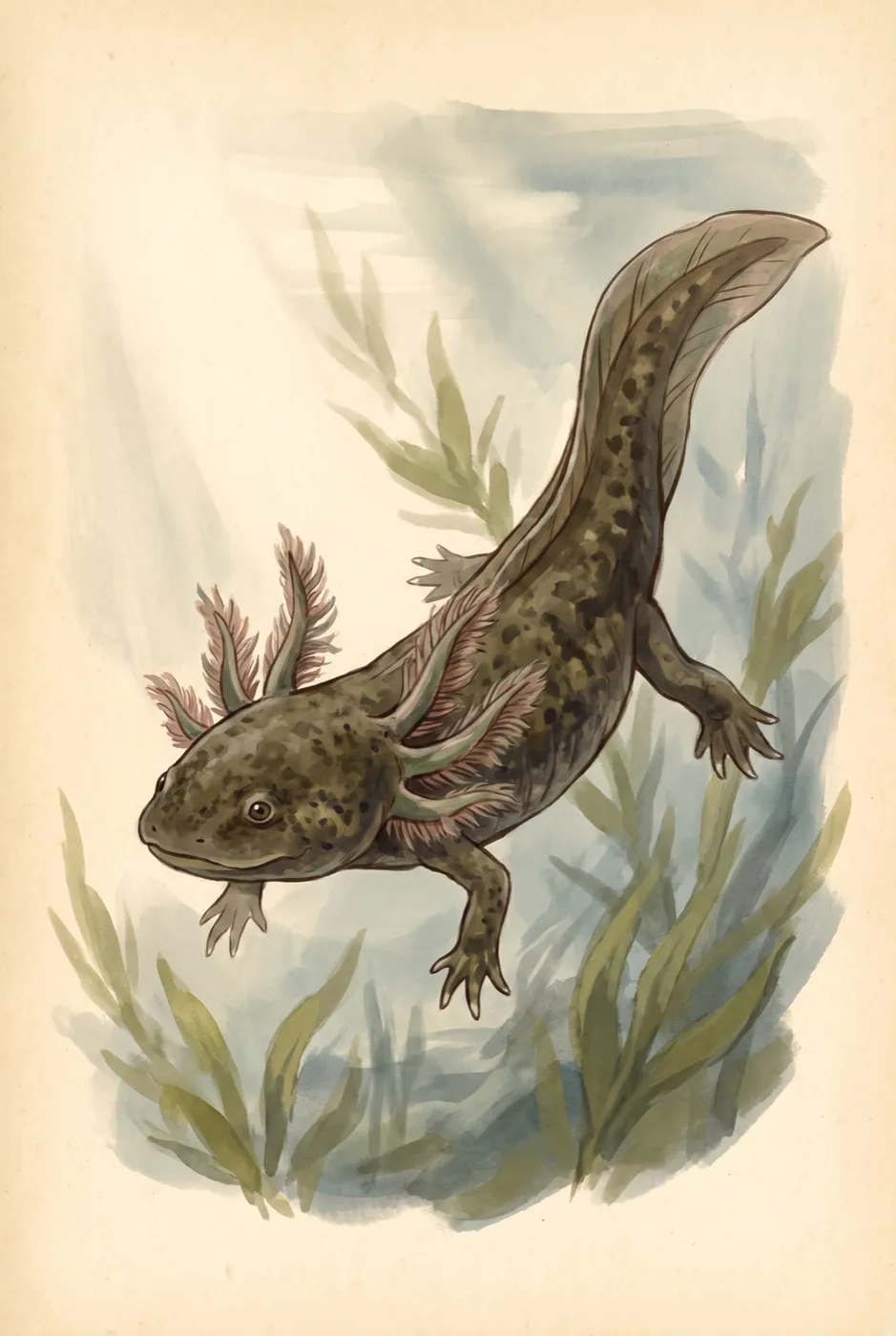 Original illustration of the Axolotl