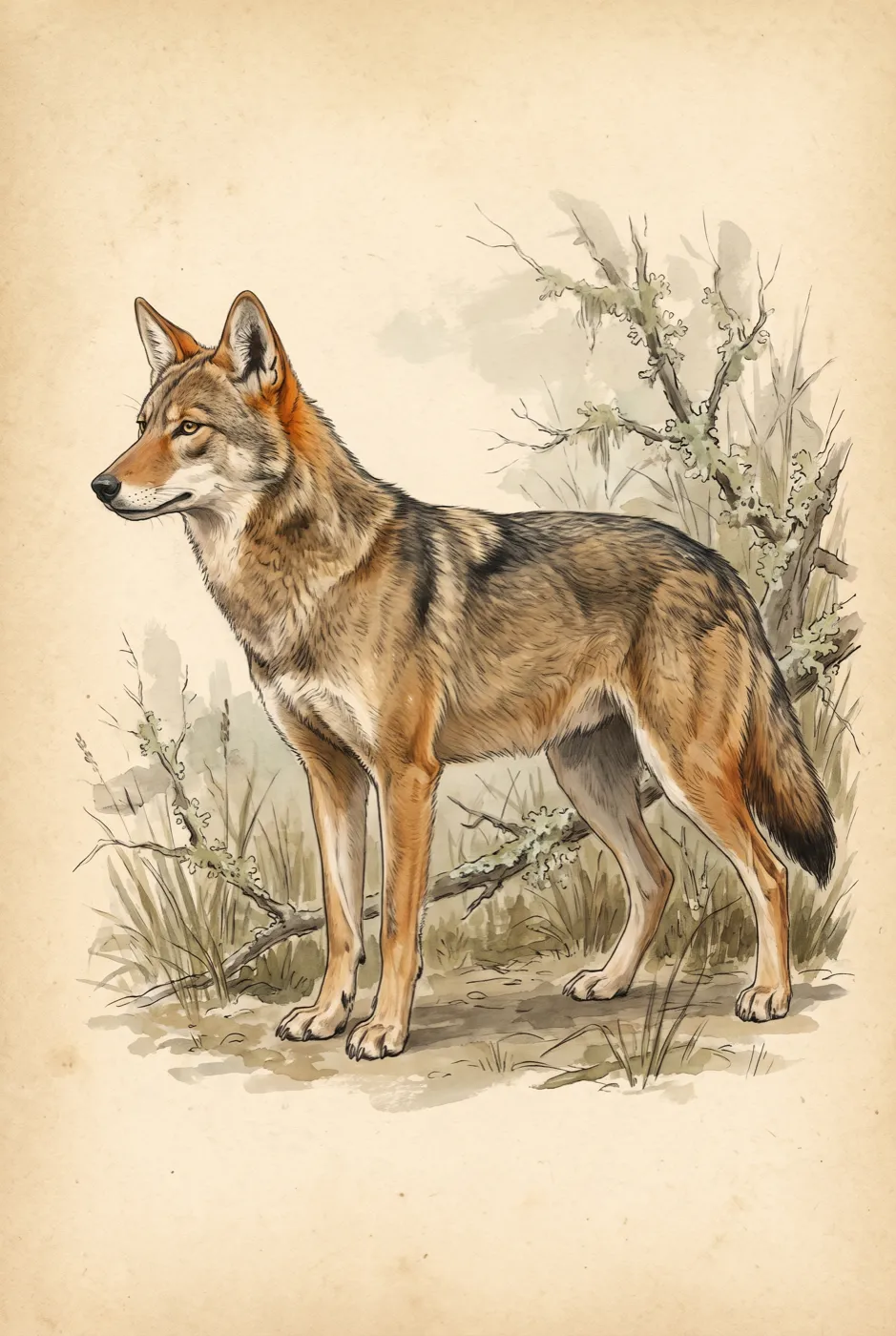 Original illustration of the Red Wolf