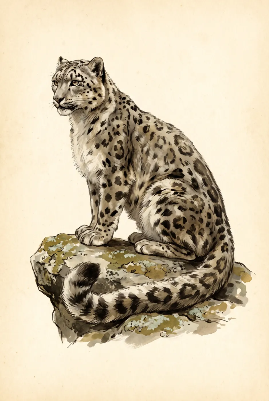 Original illustration of the Snow Leopard